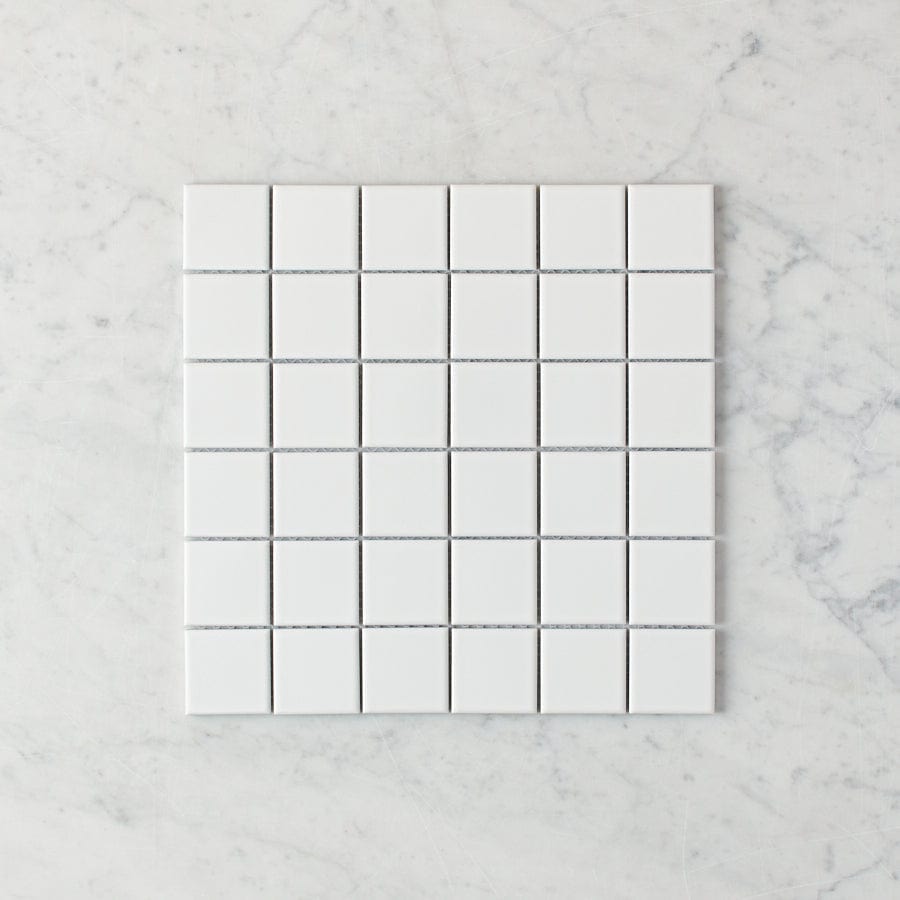 Pacific Greenwood TILE Haddon White Gloss Medium Square Tile