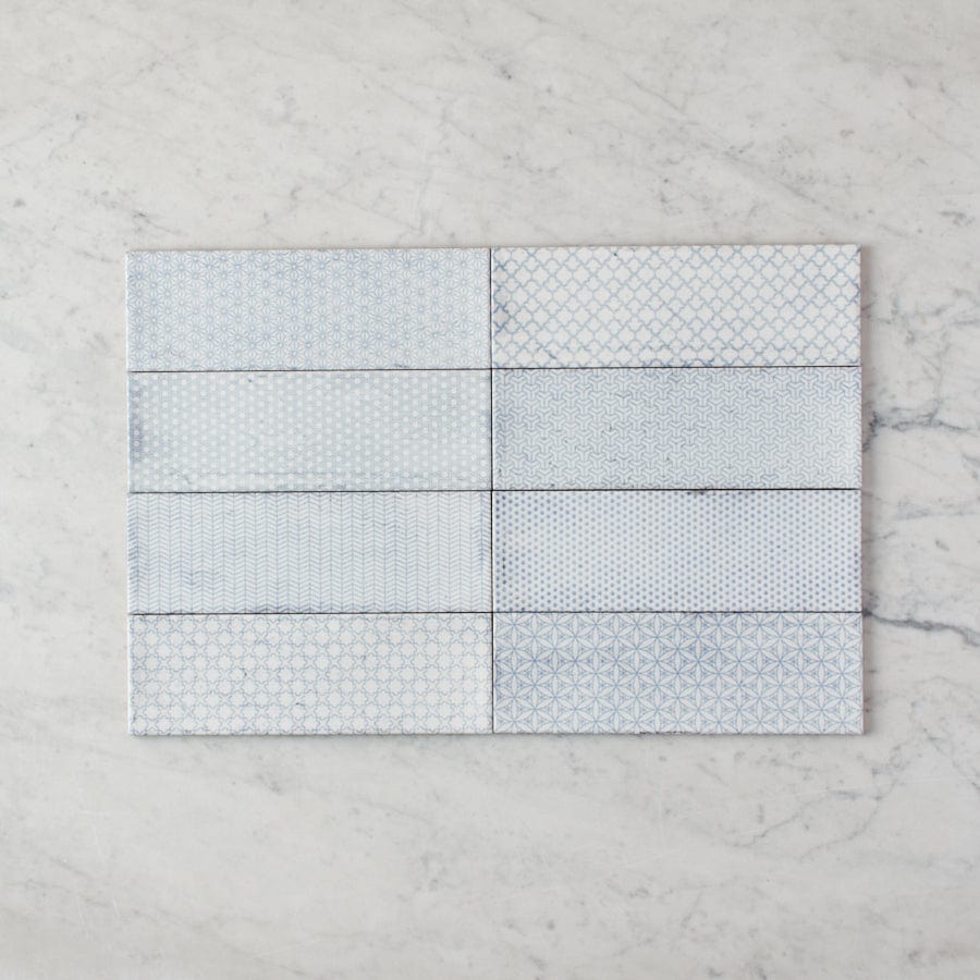 CBFD TILE Lennox Head Gloss Blue Pattern Tile