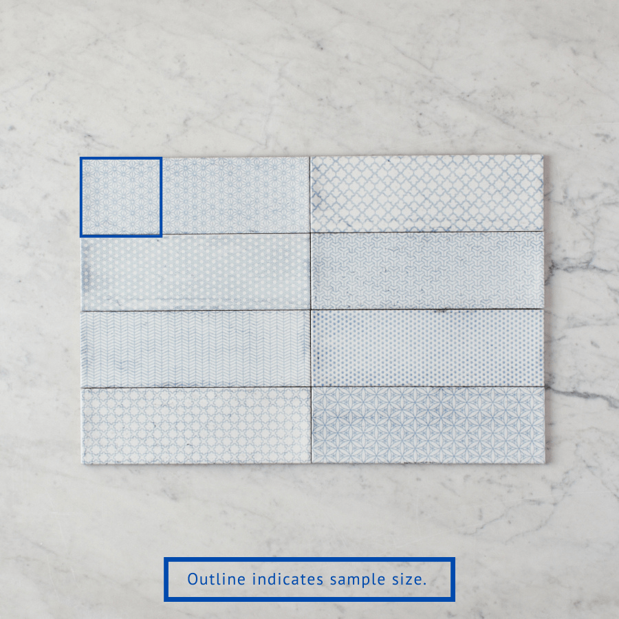 CBFD TILE Lennox Head Gloss Blue Pattern Tile