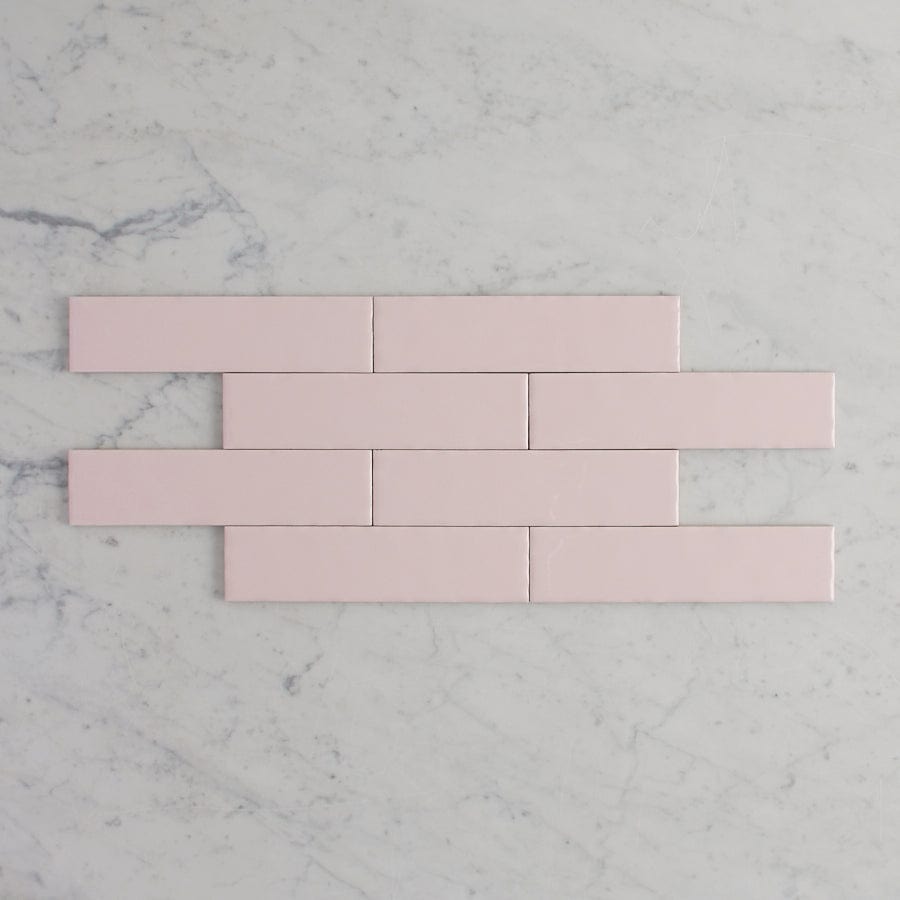 TileCloud TILE Newport Gloss Mini Subway Baby Pink Tile