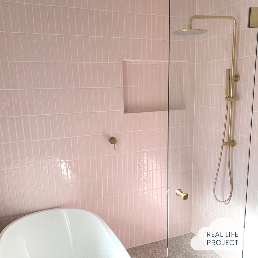 TileCloud TILE Newport Gloss Mini Subway Baby Pink Tile