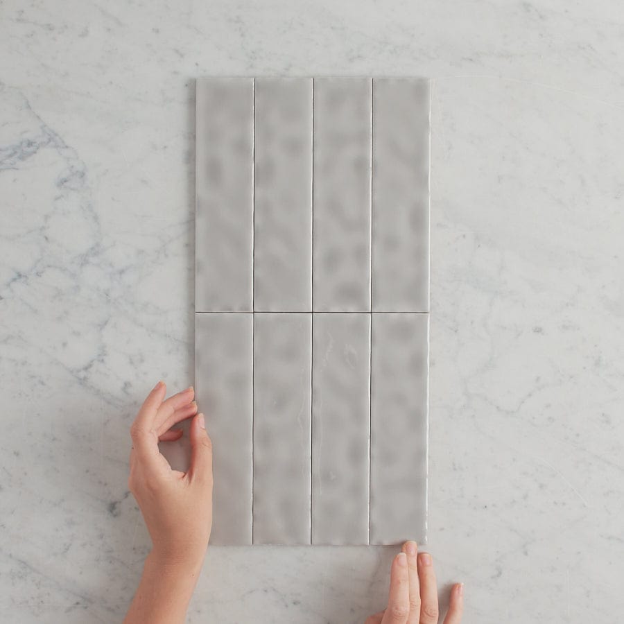 TileCloud TILE Newport Gloss Mini Subway Grey Tile