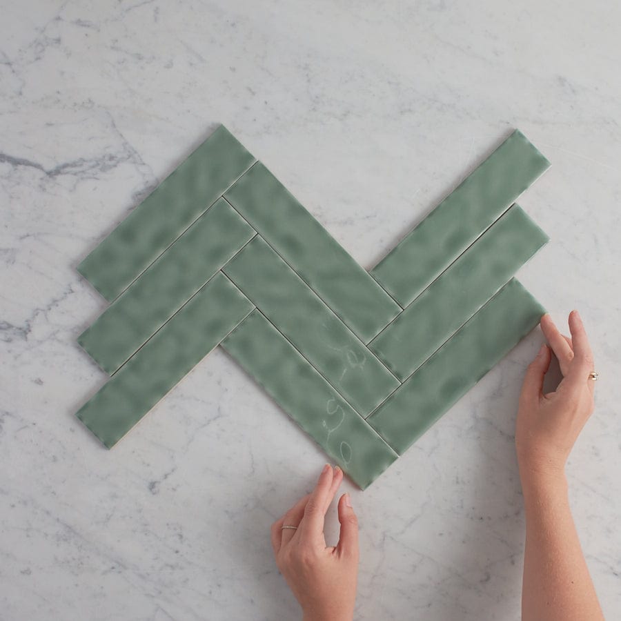 TileCloud TILE Newport Gloss Mini Subway Jade Green Tile