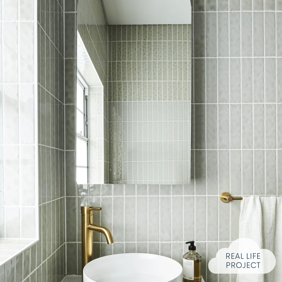 TileCloud TILE Newport Gloss Mini Subway Sage Green Tile