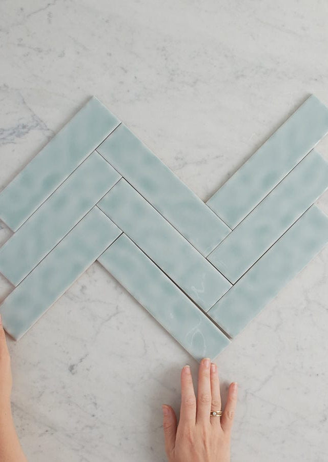 TileCloud TILE Newport Gloss Mini Subway Sky Blue Tile