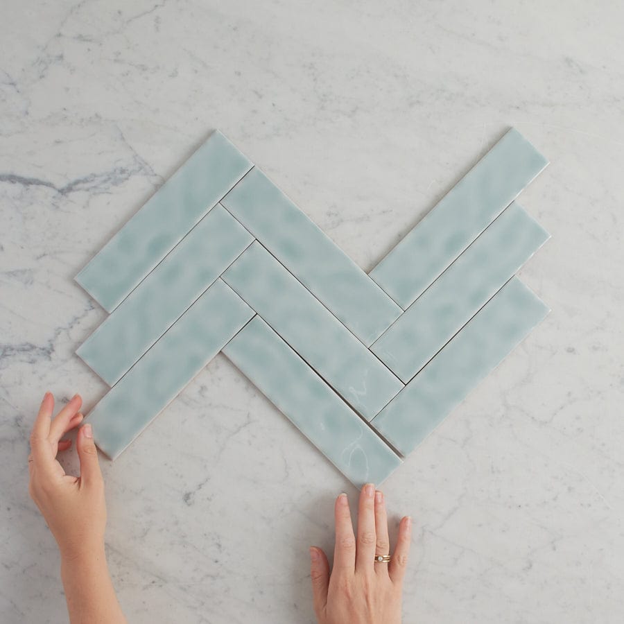 TileCloud TILE Newport Gloss Mini Subway Sky Blue Tile