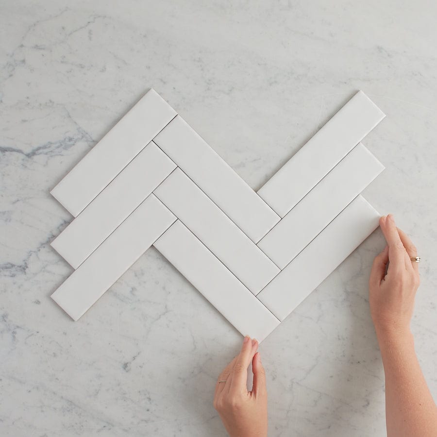 TileCloud TILE Newport Matte Mini Subway White Tile