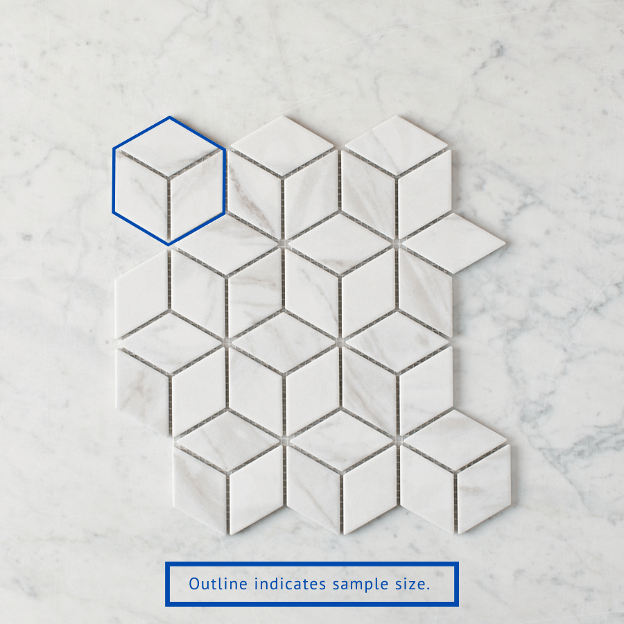 Pacific Greenwood TILE Oakley Cube Carrara Matte Mosaic Tile