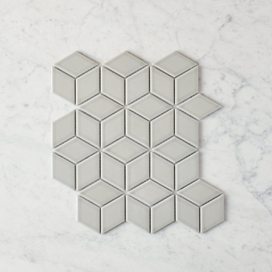 Pacific Greenwood TILE Oakley Cube Grey Gloss Mosaic Tile