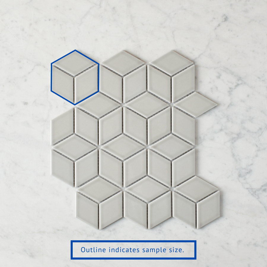 Pacific Greenwood TILE Oakley Cube Grey Gloss Mosaic Tile