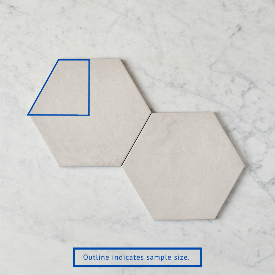 Fina Ceramics TILE Ocean Beach White Encaustic Look Hexagon Tile