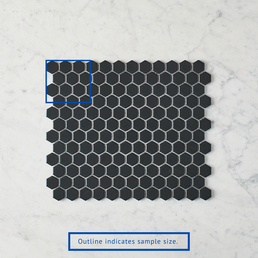 Pacific Greenwood TILE Peppermint Grove Small Black Matte Hexagon Mosaic