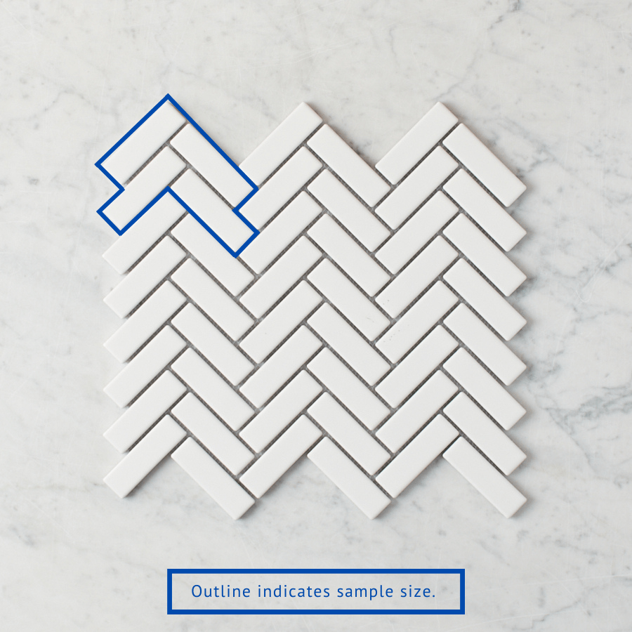 TileCloud TILE Wellington Matte White Herringbone Tile