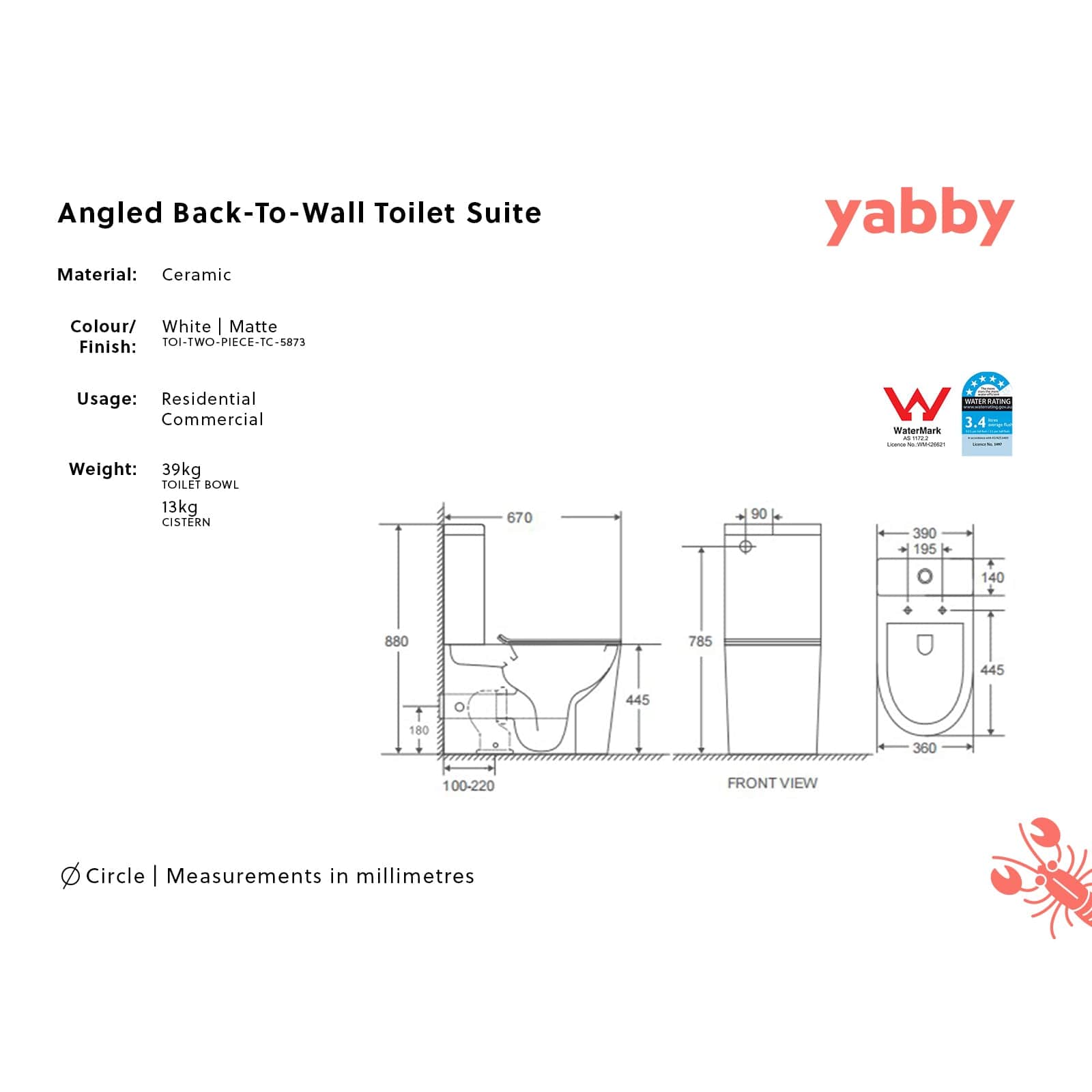 TileCloud TOILETS Angled Back-To-Wall Toilet Suite