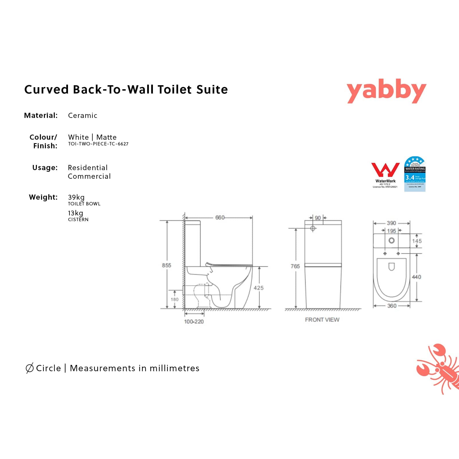 TileCloud TOILETS Curved Back-To-Wall Toilet Suite